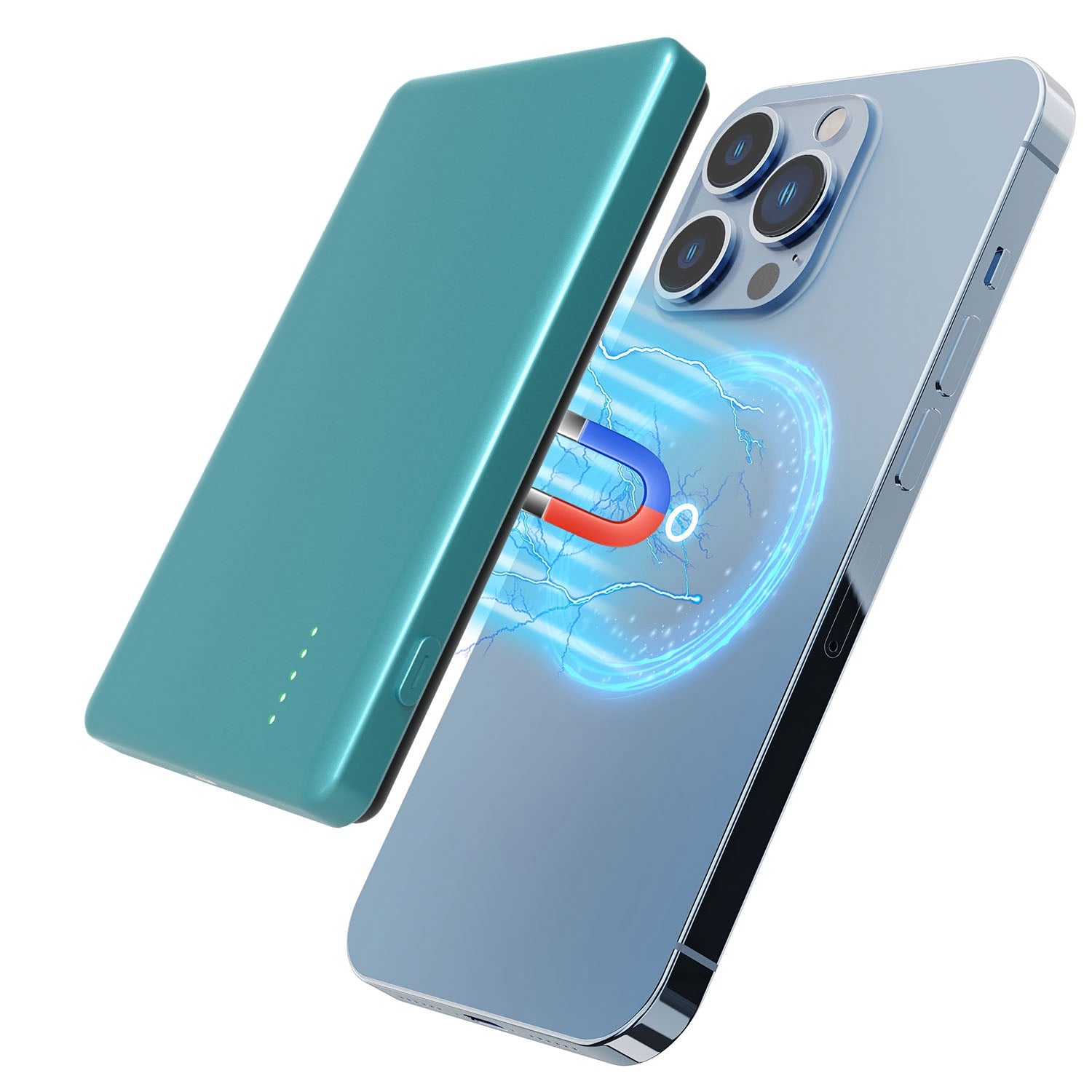 Slim Magnetic Power Bank 10000mAh, Snap-On Wireless Portable Charger, Fast Charging Battery Pack for iPhone